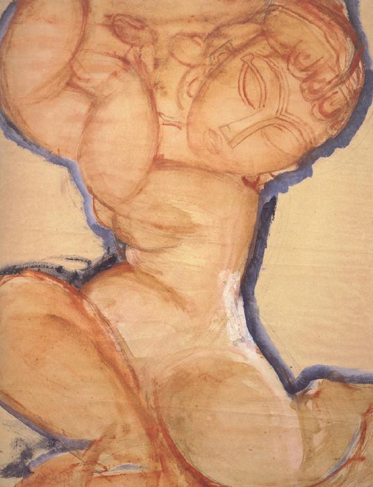 Amedeo Modigliani Rose Caryatid with Blue Border (mk39) oil painting image